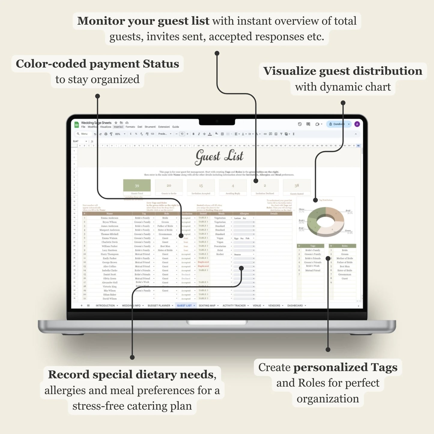 Wedding Google Sheets