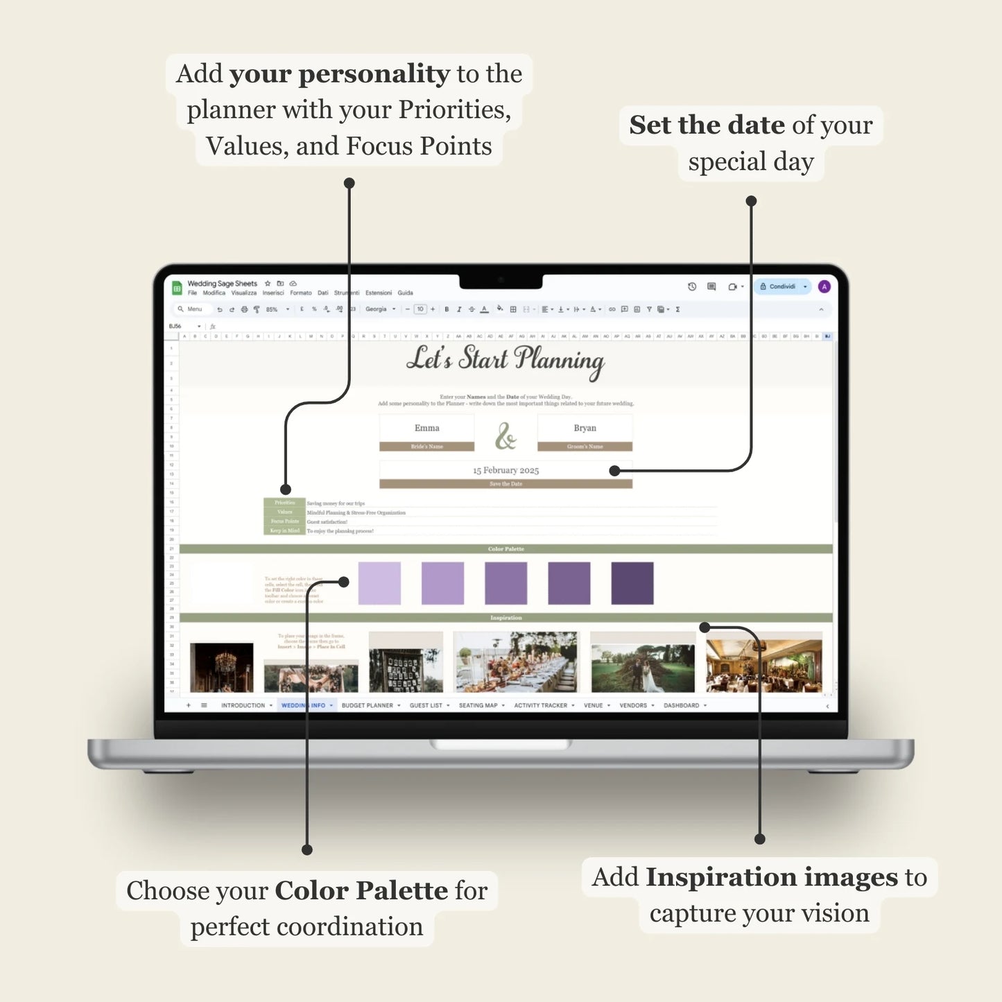 Wedding Google Sheets
