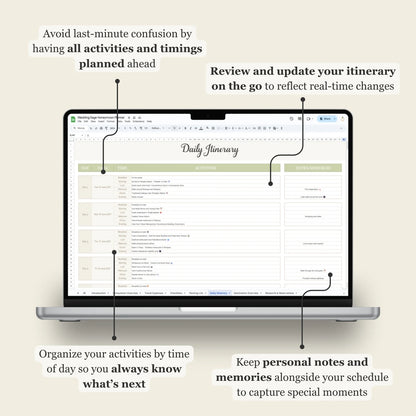 Honeymoon Google Sheets