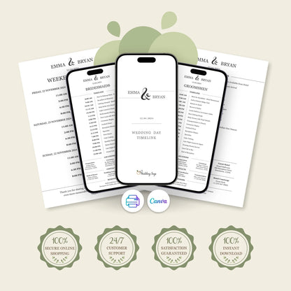 Wedding Day Timeline Templates