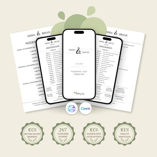 Wedding Day Timeline Templates